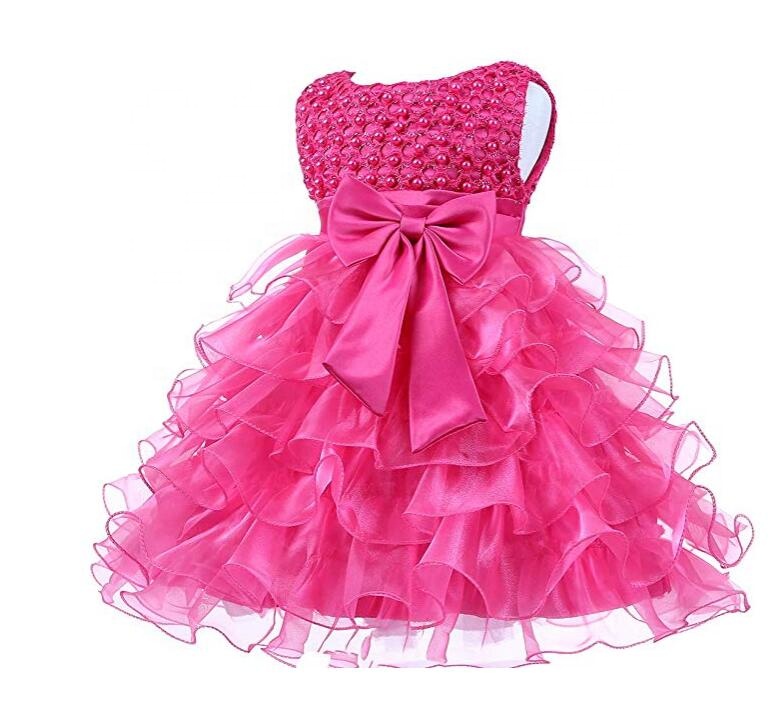 2021 Summer Girl Big Bow Dress Sleeveless Party Wedding Dress Wedding Flower Girl Purple Dress