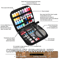 Coffret multifonctionnel durable avec accessoires essentiels, y compris fil pour travaux d'aiguille, mini kit de couture carré portable pour la maison