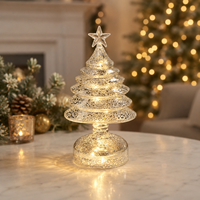 Grand sapin de Noël en verre de luxe avec lumières LED blanc chaud, base légère, utilisation intérieure, écologique, réaliste, haut de gamme