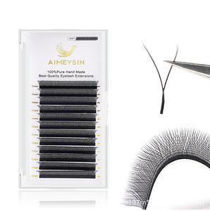 Cils YY faits à la main, greffés à la racine, ultra doux, à floraison automatique pour un effet courbé, beauté 6D, salon de beauté - Product Image 1