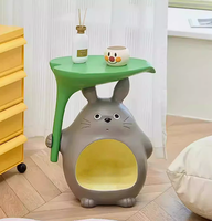 Table basse moderne en pierre motif chat mignon avec trous, table d'appoint, décoration intérieure, rangement, salon, design de dessin animé