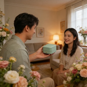 Customized Jewelry Boxes with logo Pu Jewelry Box Suede Multi-Function Lining Fine Jewelry Pu Leather Navy Blue Jewelry Boxes - Product Image 4