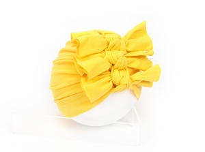 Bambini <span class=keywords><strong>3</strong></span> nodi cappelli turbante autunno e inverno nuove pieghe in tessuto morbido a maglia fiocco cappelli indiani cappellino per bambini all'ingrosso - Product Image 4