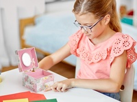 Boîte à musique personnalisée Ever Bright avec ballerine dansante, manivelle manuelle, forme rectangulaire, durée du son de 120 secondes, fabriquée en MDF, cadeau de Noël pour bébé