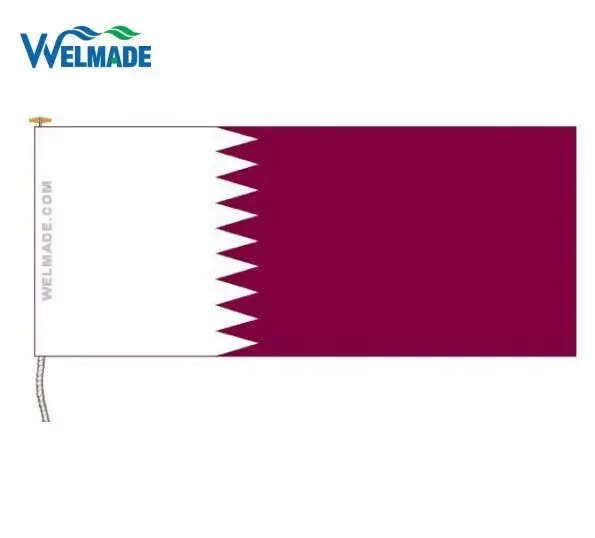 1955C gestrickte Polyester Qatar Flags Hand nähen hochwertige Katar National flagge