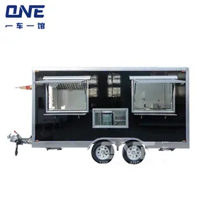 Small service window multifunctional food trailer truck mobile square food trailer truck with customized color