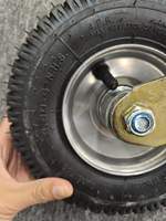 Roue pivotante de 10 pouces, épaisseur 6 mm, roue à roulement à billes robuste, roues pneumatiques industrielles en caoutchouc, frein à pédale latérale, anti-vibration