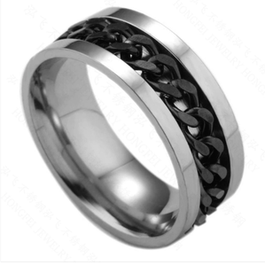 DFR04 Nuevo Anillo de Cadena de Acero Inoxidable de Moda para Hombre y Mujer, 4 Colores, Alta Calidad - Product Image 4