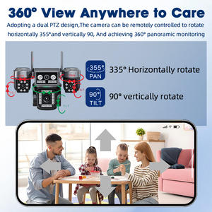 Caméra <span class=keywords><strong>de</strong></span> sécurité domestique extérieure PTZ 8MP CMOS cylindrique IP66, 4G, 4 objectifs, couleur intégrale, H.265+, détection <span class=keywords><strong>de</strong></span> mouvement - Product Image 3