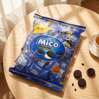 Biscuits Halal en Gros Mini Sandwichs au Chocolat et à la Crème 376g, Biscuits Noirs en Vrac, Snack Exotique
