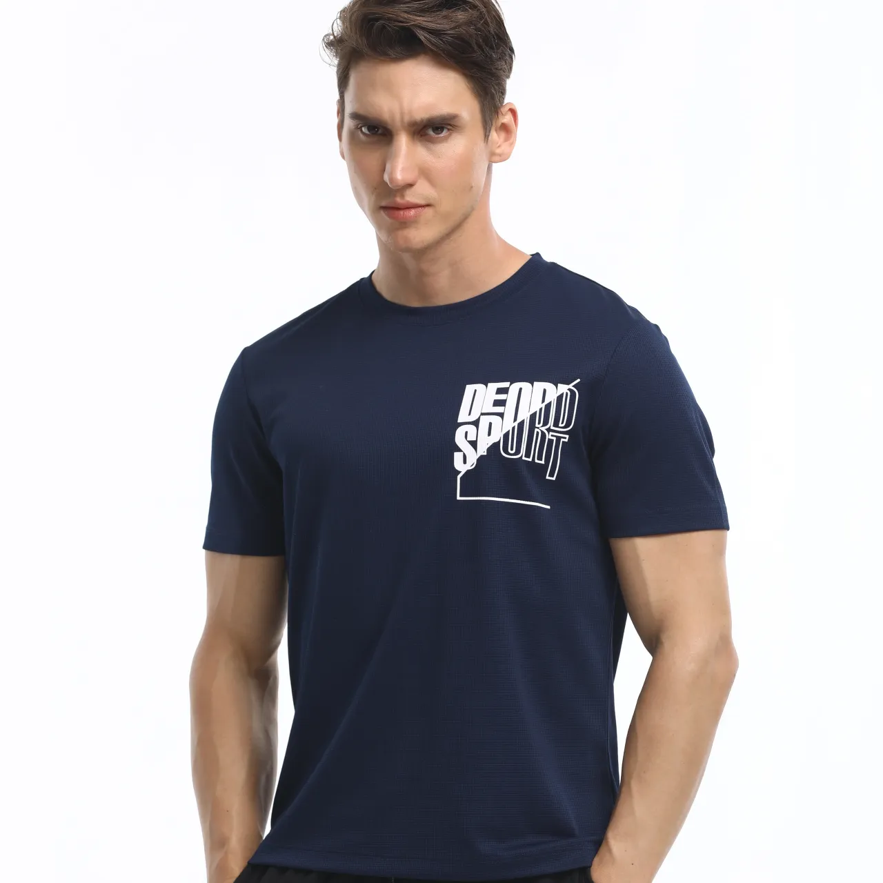 एंटी-गंध जिम टी शर्ट लोचदार कपास स्पैन्डेक्स सादे प्रशिक्षण से सुसज्जित टी शर्ट कस्टम मांसपेशी फिटनेस पुरुषों स्लिम फिट फिट खेल टी शर्ट