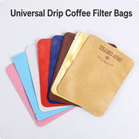 Sachet d'emballage personnalisé en papier kraft et feuille d'aluminium imprimé, thermoscellable, pour café filtre à oreilles suspendues, portion individuelle