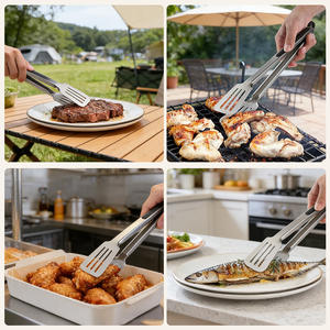 Pinze da Cucina <span class=keywords><strong>Multifunzione</strong></span> in Acciaio Inox con Manico in PP+TPR, Utensile per Afferrare Alimenti - Product Image 5