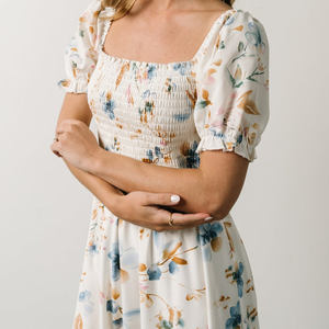 Toptan 2024 Vestidos yaz Elegantes şifon çiçek baskı kadın elbise fransız Maxi uzun kollu bayanlar günlük elbiseler - Product Image 4