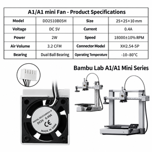 Ventilador de Refrigeración Compatible con Impresora 3D Bambu Lab A1 A1 Mini, Pieza de Repuesto - Product Image 5