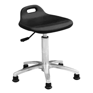 ALLESD Cleanroom Lab Area Antistatic ESD PU Leather Black Laboratory Stool Chair