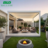 Système de pergola motorisée murale pour extérieur, pergola en aluminium à lames orientables pour jardin, toit de patio