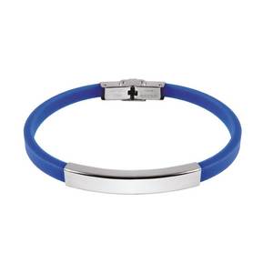 Bracelet en acier avec bande de montre en EVA bleu de 0,50 cm - Product Image 1