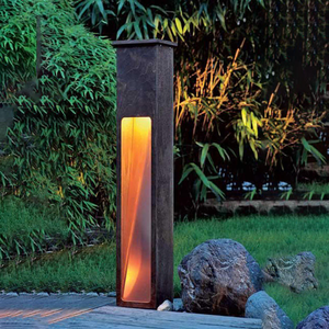 Freestanding Corten Steel Bollard <b>Light</b> Portable Outdoor Garden Lawn <b>Light</b> - Product Image 1
