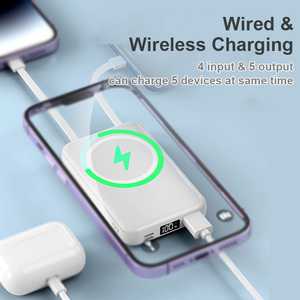 Batería Externa de Bolsillo de 10000 mAh con Carga Inalámbrica Magnética Rápida de 22.5 W, USB Tipo C, Pantalla Digital y 3 Cables Integrados - Product Image 3