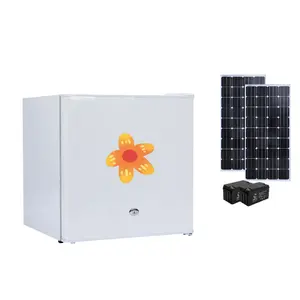 屋外での使用に便利なソーラーエネルギーで動作するシングルドアを備えた優れた品質の50Lソーラー冷蔵庫小容量