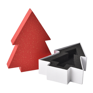 Boîte-cadeau en carton de conception d'arbre de Noël rouge de luxe avec revêtement UV et gaufrage Base de disparition de logo personnalisé pour bougies - Product Image 4