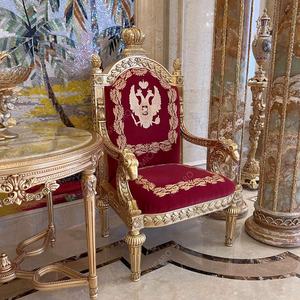 Poltrona Antica in Legno Massello Dorato Stile Rococò Europeo per Sala Riunioni / Soggiorno di Palazzo - Product Image 3