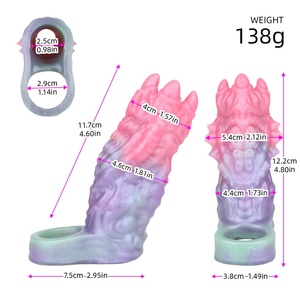 ปลอกอวัยวะเพศชายแบบแฟนตาซีสั่งทำได้จาก SHAZ Wholesale Dropshipping ถุงยางอนามัยแบบใช้ซ้ำได้ ปลอกเพิ่มขนาดอวัยวะเพศชาย ของเล่นทางเพศสำหรับผู้ชาย - Product Image 2