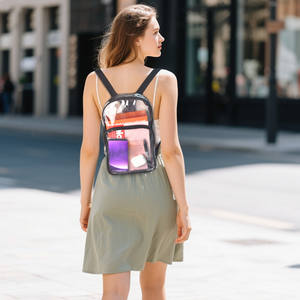 Mode Logo personnalisé clair stade événement approuvé Heavy Duty PVC en plein air femmes loisirs Mini sac à dos sac d'école Portable fermeture éclair - Product Image 6