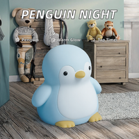 Veilleuse LED USB rechargeable en silicone en forme de pingouin mignon avec contrôle tactile, compagnon de chevet chaleureux pour la maison et la chambre à coucher