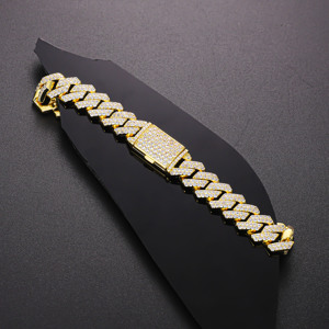 สร้อยข้อมือชุบทอง14K ใส่ได้ทั้งชายและหญิงทำจากทองเหลืองเพทายแฟชั่นยอดนิยมทันสมัยหรูหราชุบทอง - Product Image 5