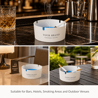 Cendrier jetable personnalisé avec logo, gel anti-odeur, ignifuge, recyclable, design minimaliste, forme ronde, approvisionnement en gros