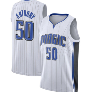 Vente en gros personnalisée <span class=keywords><strong>Orlando</strong></span> <span class=keywords><strong>Magic</strong></span> # 5 # <span class=keywords><strong>Maillot</strong></span> de basket-ball gris édition City en maille poly, unisexe, adulte, manches courtes, transfrontalier - Product Image 4