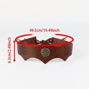 Conjunto de Accesorios de Disfraz Vikingo Medieval - Diadema Celta, Bufanda con Capucha Marrón y Cinturón de Cuero para Cosplay Renacentista LARP - Product Image 6