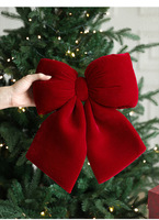 Grands nœuds rouges de Noël pour décorations de clôture, escaliers, garde-corps, cheminée et sapin de Noël