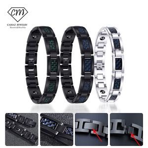 Bracelet magnétique en fibre <span class=keywords><strong>de</strong></span> carbone bleu énergie bracelet en fibre <span class=keywords><strong>de</strong></span> carbone en acier inoxydable bracelet d'énergie quantique pour <span class=keywords><strong>la</strong></span> <span class=keywords><strong>perte</strong></span> <span class=keywords><strong>de</strong></span> <span class=keywords><strong>poids</strong></span> - Product Image 4