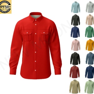 เสื้อตกปลาผู้ชายแบบสั่งทำพิเศษ แขนยาว ผ้าโพลีเอสเตอร์ ป้องกันแสงแดด UPF50+ สำหรับเล่นกีฬาตกปลา - Product Image 1