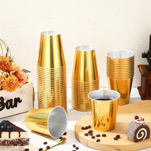 Gobelets à café jetables en gros, épais, en aluminium doré, 120 ml, gobelets en papier pour boissons chaudes à emporter - Product Image 3