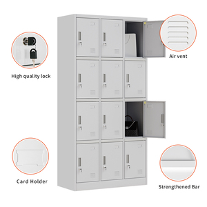 12-Door Steel <b>Storage</b> <b>Locker</b> KD Structure Metal Shoes Cupboard Iron Clothes <b>Cabinet</b> Helmet <b>Locker</b> with Key Lock - Product Image 3