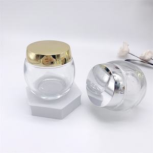 ขวดแก้วใสขนาด 50 กรัม 100 กรัม สำหรับครีมทาตัว/ใบหน้า/รอบดวงตา ปากกว้าง ทรงกลม พร้อมฝาโลหะสีเงิน/สีทอง - Product Image 5