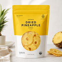 Sachet Doypack Personnalisé Mat avec Fenêtre et Fermeture Ziplock pour Ananas Séché Bio, Emballage Premium pour Snacks aux Fruits, Qualité Alimentaire SUP