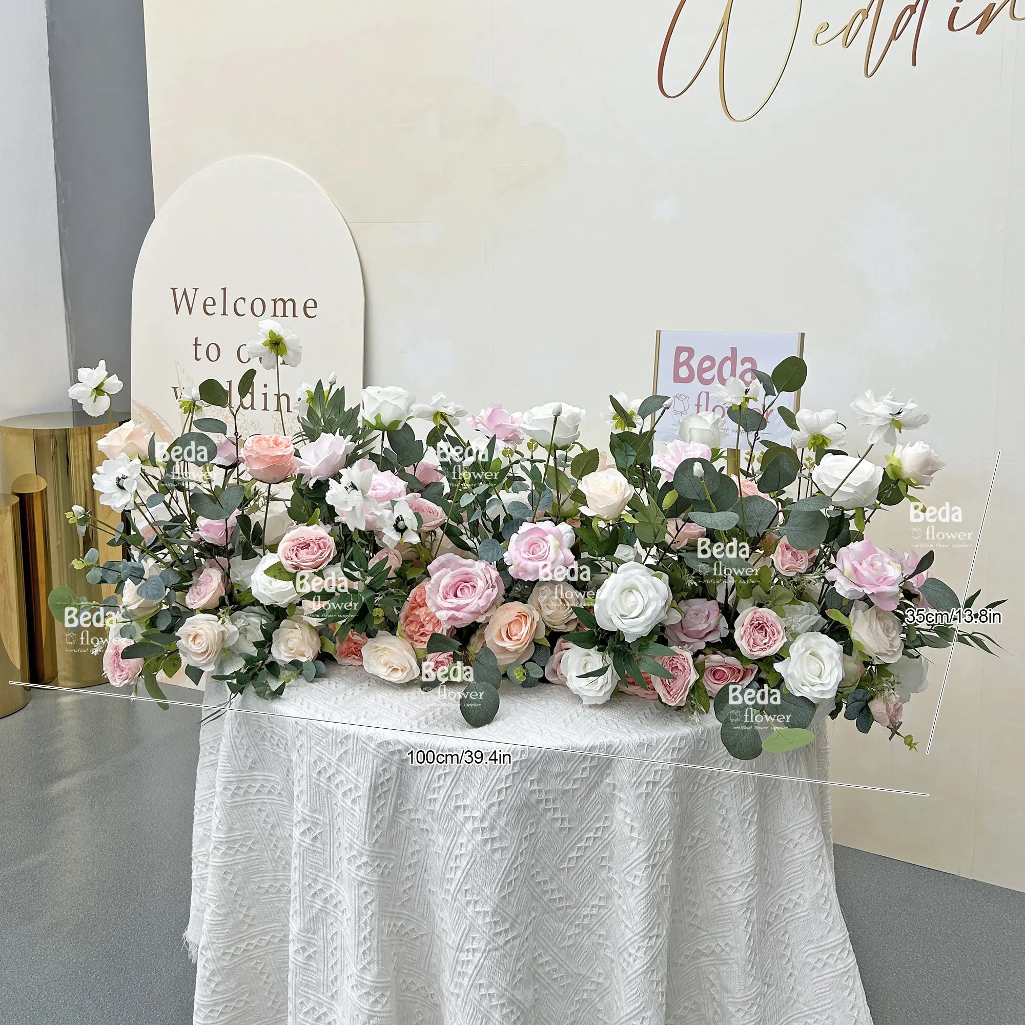 OEM eventi di festa di lusso matrimonio palla di fiori arrangiamento fatto a mano centrotavola di nozze palline di fiori di rosa artificiale