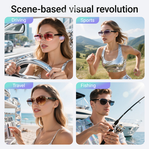 Gafas inteligentes multicolores Lujosas gafas de sol UV400 con marco de metal para el asistente de voz con control de reproducción de audio - Product Image 4