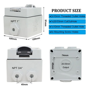 50 amp Máy phát điện RV hộp Đầu vào điện nhựa không thấm nước chuyển đổi ổ cắm ngoài trời Ổ cắm điện hộp NEMA 14 50R receptacle - Product Image 2