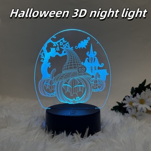 Customized Christmas LED Night Light with 3D Design Acrylic Material Board Wooden Base <b>Plug</b>-In Power Source for Bedroom Use - Product Image 3