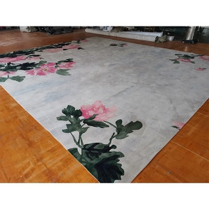 Alfombra de lujo personalizada de fábrica con patrón floral, Alfombra de lana copetuda a mano, alfombras para sala de estar, sala de reuniones - Product Image 2