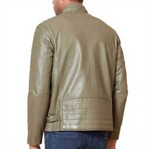 Mens Casual Solid Winter <b>Leather</b> <b>Jacket</b> <b>Long</b> Sleeve Stand Collar Zipper Front Logo with Simple Design - Product Image 3