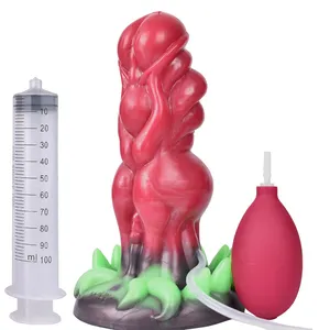 FAAK Fantasy knot ejaculation dildo with sucker monster squirting penis sex toys Flexible silicone for female males