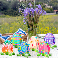 Ensemble de décorations de Pâques, accessoires, œufs de Pâques, cadeaux, décorations de table, petits drapeaux, fournitures pour fêtes et rassemblements