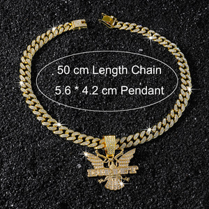 Collier Pendentif Aigle Animalier Design Hip-Hop Populaire Personnalisé Plaqué Or Argent pour Hommes Bijoux de Mode Vente en Gros - Product Image 5